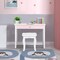 Costway Kids Vanity Set Princess Makeup Dressing Play Table Set W/Mirror White\ Pink